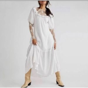 NWT Free People Kaylyn Midi Dress White Size Large